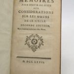Couverture du livre Estimation du livre « mémoires pour servir de suite aux Considérations sur les moeurs de ce siècle »