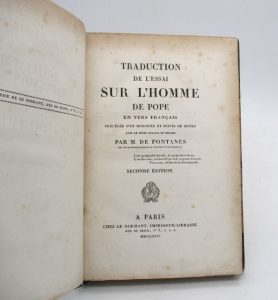 Estimation Sciences Humaines - Couverture du livre Estimation du livre « traduction de l’Essai sur l’Homme de Pope en vers français »