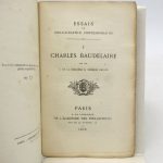 Couverture du livre Estimation du livre « charles Baudelaire – Essais de bibliographie contemporaine »