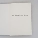 Couverture du livre Estimation du livre &laquo;&nbsp;le Travail des mots&nbsp;&raquo;