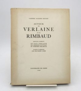 Estimation Edition originale - Couverture du livre Estimation du livre &laquo;&nbsp;autour de Verlaine et Rimbaud&nbsp;&raquo;