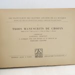 Couverture du livre Estimation du livre &laquo;&nbsp;trois manuscrits de Chopin : Ballade en fa – Valse op. 69, n°1 (Valse d&rsquo;adieu) – Berceuse&nbsp;&raquo;