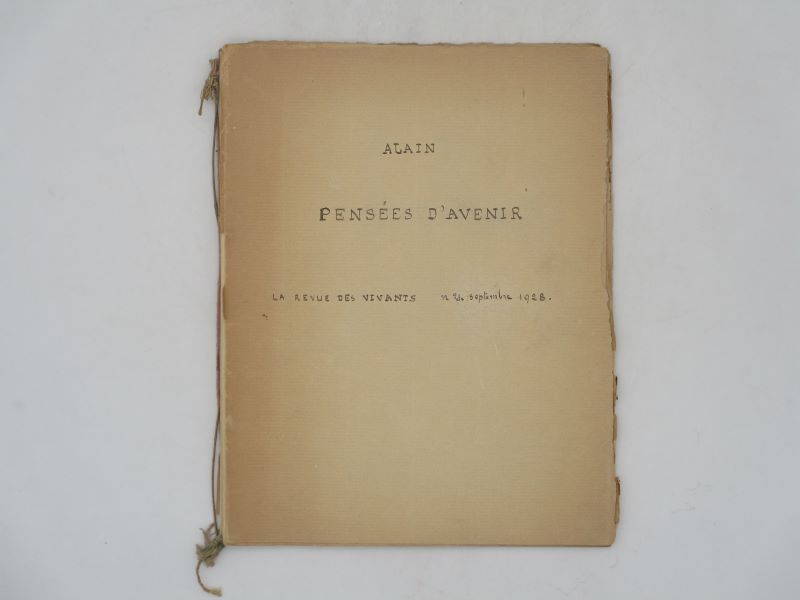 Couverture du livre Estimation du livre &laquo;&nbsp;pensées d&rsquo;avenir : manuscrit autographe signé&nbsp;&raquo;