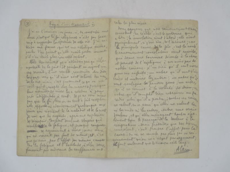 Couverture du livre Estimation du livre &laquo;&nbsp;propos d&rsquo;un Normand : manuscrit autographe signé&nbsp;&raquo;