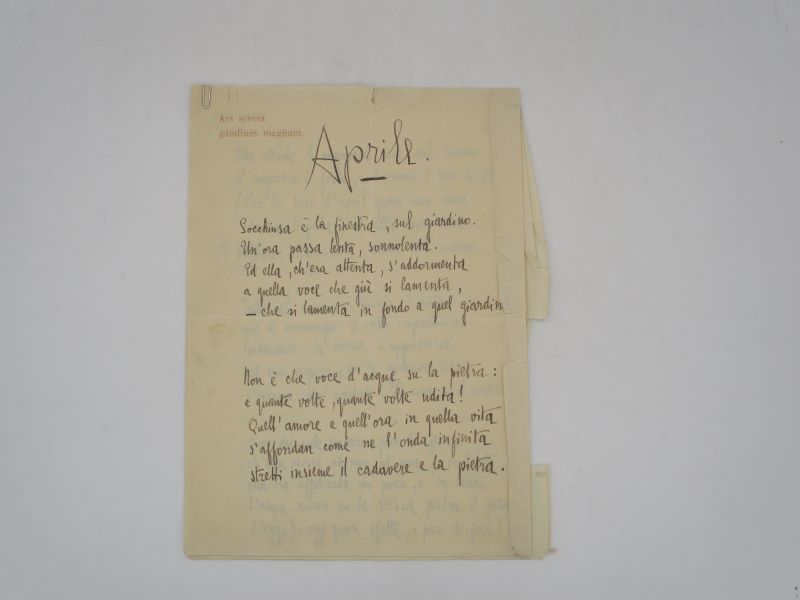 Couverture du livre Estimation du livre « aprile : poème autographe signé »