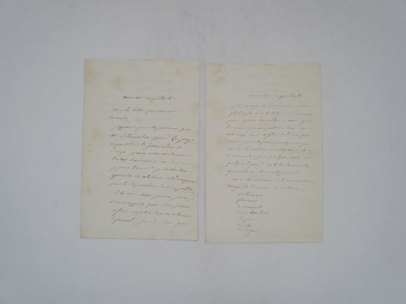 Couverture du livre Estimation du livre « 2 lettres autographes signées »