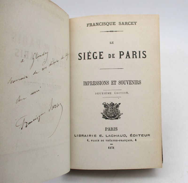 Image supplémentaire du livre Estimation du livre « le Siège de Paris – Impressions et Souvenirs »