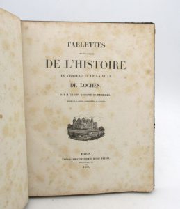 Estimation Histoire - Couverture du livre Estimation du livre « tablettes chronologiques de l’histoire du château et de la ville de Loches »