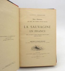 Estimation Ouvrages spécialisés – Chasse - Couverture du livre Estimation du livre &laquo;&nbsp;la Sauvagine en France : Chasse, description et histoire naturelle de toutes les espèces visitant nos contrées&nbsp;&raquo;