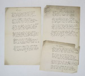 Estimation Lettre autographes - Couverture du livre Estimation du livre « 3 poèmes autographes »