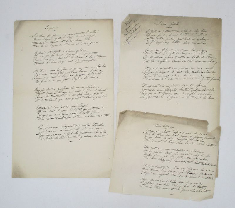 Image supplémentaire du livre Estimation du livre « 3 poèmes autographes »