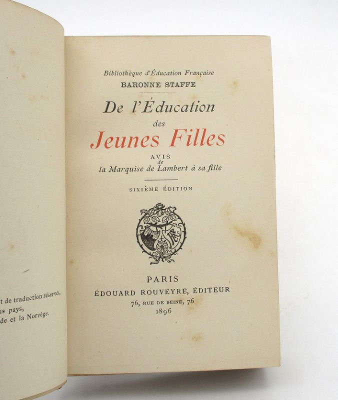 Image supplémentaire du livre Estimation du livre « de l’éducation des jeunes filles »