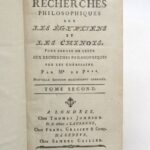 Couverture du livre Estimation du livre « recherches philosophiques sur les égyptiens et les chinois. Pour servir de suite aux Recherches philosophiques sur les américains »