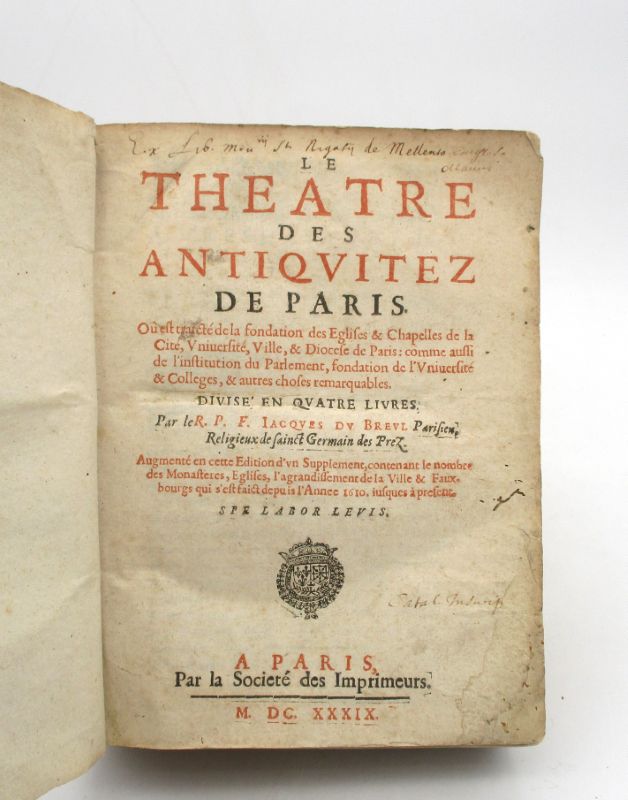 Image supplémentaire du livre Estimation du livre « théâtre des antiquitez de Paris »