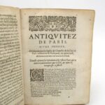 Couverture du livre Estimation du livre « théâtre des antiquitez de Paris »