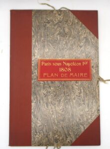 Estimation Voyages-Atlas - Couverture du livre Estimation du livre &laquo;&nbsp;paris sous Napoléon 1er – La Topographie de Paris ou Plan détaillé de la ville de Paris et de ses faubourgs […] publié par Maire en 1808&nbsp;&raquo;