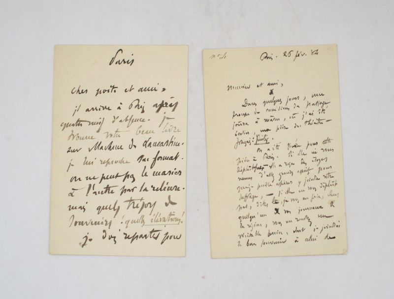 Couverture du livre Estimation du livre &laquo;&nbsp;2 lettres autographes signées&nbsp;&raquo;
