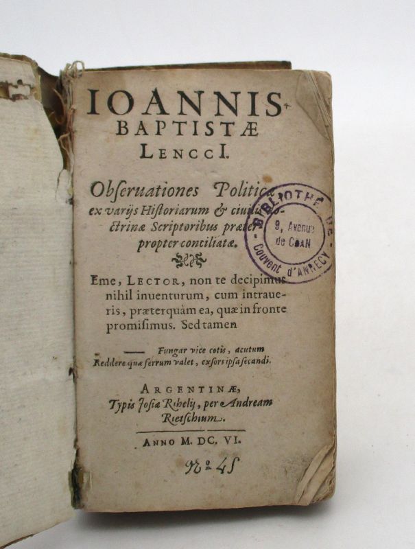 Couverture du livre Estimation du livre &laquo;&nbsp;observationes Politicae, ex variis Historiarum & civilis doctrinae Scriptoribus praeterpropter conciliatae&nbsp;&raquo;