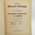 Couverture du livre Estimation du livre « rob. Mallet-Stevens – Dix années de réalisations en architecture et décoration »