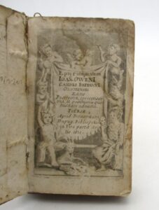 Estimation Livre ancien - Couverture du livre Estimation du livre &laquo;&nbsp;epigrammatum Ioan. Oweni Cambro Britanni Oxoniensis&nbsp;&raquo;