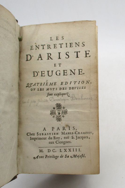 Couverture du livre Estimation du livre &laquo;&nbsp;les Entretiens d&rsquo;Ariste et d&rsquo;Eugène&nbsp;&raquo;