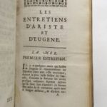 Couverture du livre Estimation du livre « les Entretiens d’Ariste et d’Eugène »