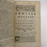 Couverture du livre Estimation du livre &laquo;&nbsp;pensées morales et Réflexions chrétiennes, tirées des Pères de l&rsquo;Église & des plus célèbres auteurs avec un Entretien de Dieu avec l&rsquo;homme, sur le moyen de mourir heureusement&nbsp;&raquo;
