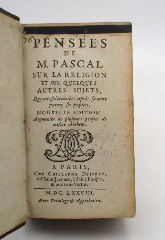 Couverture du livre Estimation du livre « pensées de M. Pascal sur la religion et quelques autres sujets »
