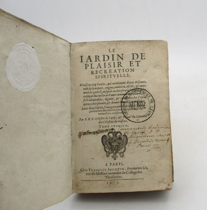 Couverture du livre Estimation du livre « le Jardin de plaisir et récréation spirituelle : 1er tome seul »