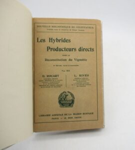 Estimation Sciences et médecine - Couverture du livre Estimation du livre &laquo;&nbsp;les Hybrides : Producteurs directs pour la reconstitution du vignoble&nbsp;&raquo;