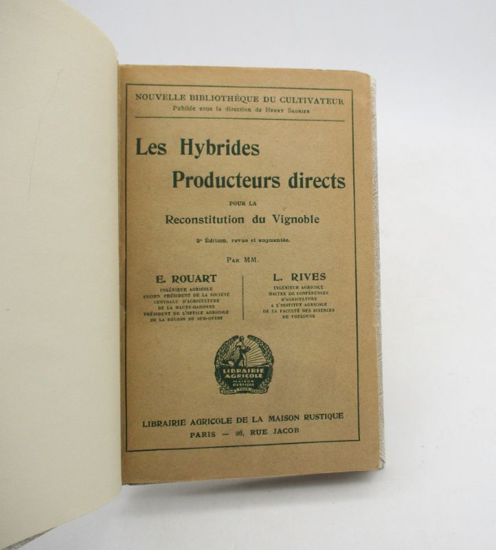 Image supplémentaire du livre Estimation du livre « les Hybrides : Producteurs directs pour la reconstitution du vignoble »