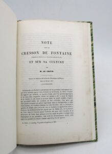 Estimation Sciences et médecine - Couverture du livre Estimation du livre « note sur le cresson de fontaine (Sisymbrium Nasturtium L., Nasturtium Officinale R. Br.) et sur sa culture »