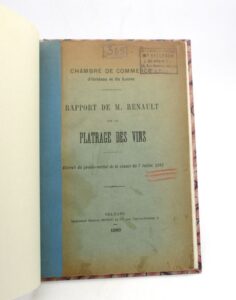 Estimation Sciences et médecine - Couverture du livre Estimation du livre « rapport de M. Renault sur le plâtrage des vins »