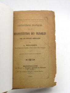 Estimation Sciences et médecine - Couverture du livre Estimation du livre « instructions pratiques sur la reconstitution des vignobles par les cépages américains »