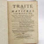 Couverture du livre Estimation du livre « traité des matières criminelles »