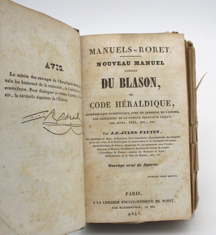 Couverture du livre Estimation du livre « manuels Roret : Nouveau manuel complet du blason, ou Code héraldique »