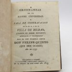 Couverture du livre Estimation du livre &laquo;&nbsp;ordenanzas de la ilustre universidad y casa de contratation de la M. N/ Y. M. L. Villa de Bilbao (insertos sus reales privilegios) aprobadas, y confirmadas por el rey nuestro senor Don Felipe Quinto (que dios garde) ano de 1737.&nbsp;&raquo;