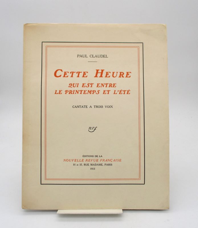Couverture du livre Estimation du livre « cette heure qui est entre le printemps et l’été. Cantate à trois voix. »