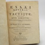 Couverture du livre Estimation du livre « essai général de tactique, précédé d’un discours sur l’état actuel de la politique et de la science militaire en Europe ; avec le plan d’un ouvrage, intitulé la France politique et militaire. Nouvelle édition revue et corrigée par l’auteur. 2 tomes. »