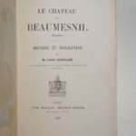 Couverture du livre Estimation du livre « le château de Beaumesnil (Eure). Histoire et description. »