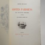 Couverture du livre Estimation du livre « contes parisiens du Second Empire (1866). Eaux-fortes de Pierre Vidal. »