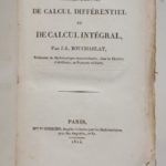 Couverture du livre Estimation du livre « eléments de calcul différentiel et de calcul intégral, par J.-L. Boucharlat, Professeur de mathématiques transcendantes, dans la division d’artillerie, au Prytanée militaire. »