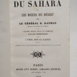 Couverture du livre Estimation du livre « les chevaux du Sahara et les moeurs du désert, par le général E. Daumas. Cinquième édition, revue et augmentée avec des commentaires par l’émir Abd-el-Kader. »