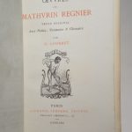 Couverture du livre Estimation du livre « oeuvres de Mathurin Regnier. Texte original avec Notices, Variantes & Glossaire par E. Courbet. »