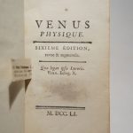 Couverture du livre Estimation du livre « vénus physique. Dissertation physique à loccasion du nègre blanc. »