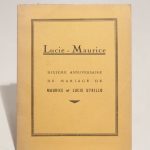 Couverture du livre Estimation du livre « lucie – Maurice : Dixième anniversaire du mariage de Maurice et Lucie Utrillo. »