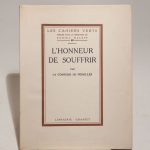 Couverture du livre Estimation du livre « l’honneur de souffrir. Joint : Poèmes manuscrit. »