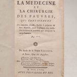 Couverture du livre Estimation du livre « la Médecine et la Chirurgie des Pauvres, qui contiennent des remèdes choisis, faciles à préparer & sans dépense, pour la plupart des maladies internes & externes qui attaquent le corps humain. Par ***. Du fonds de Veuve Lecomte. »