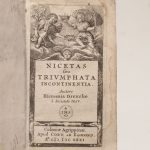 Couverture du livre Estimation du livre « nicetas seu Triumphata Incontinentia. »