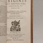 Couverture du livre Estimation du livre « origines des dignitez et magistrats de France. Suivi de : Origines des chevaliers, armoiries, et héraux. »